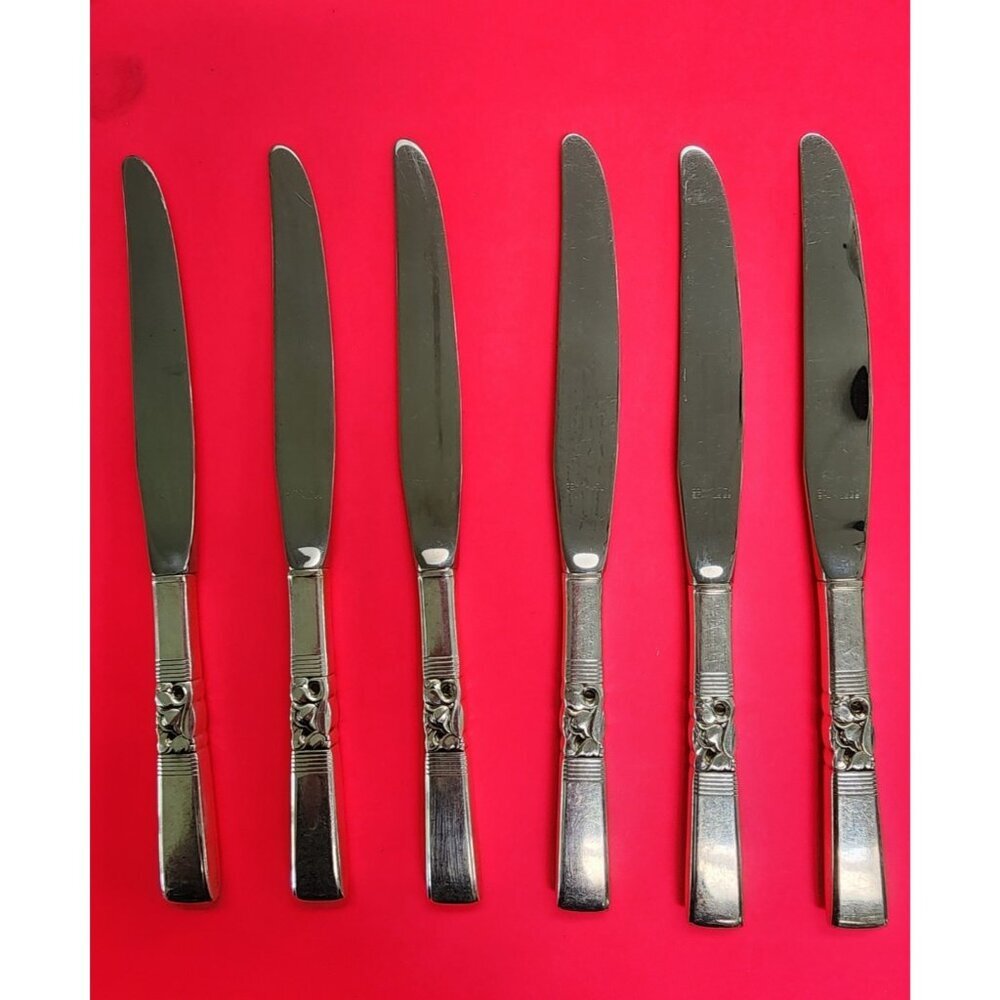 1948 Oneida Community Stainless Knife Morning Star Set of 6